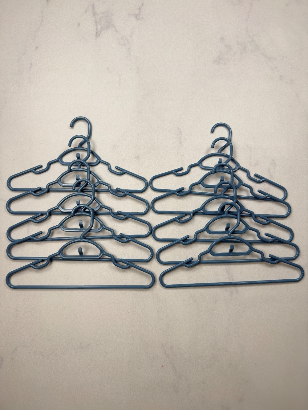 Youth Kids Plastic Clothes Hangers Blue Set of 10